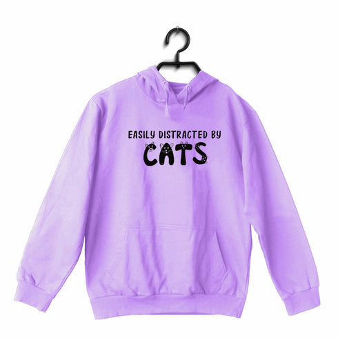 Aaramkhor Easily Distracted by Cats CATS Pets, Cute Hooded SweatShirts