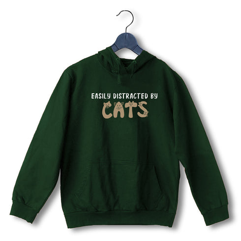Aaramkhor Easily Distracted by Cats CATS Pets, Cute Hooded SweatShirts
