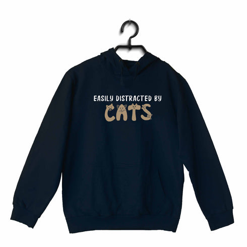 Aaramkhor Easily Distracted by Cats CATS Pets, Cute Hooded SweatShirts