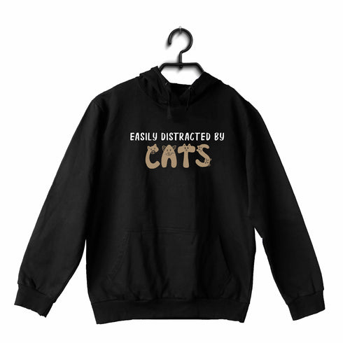 Aaramkhor Easily Distracted by Cats CATS Pets, Cute Hooded SweatShirts