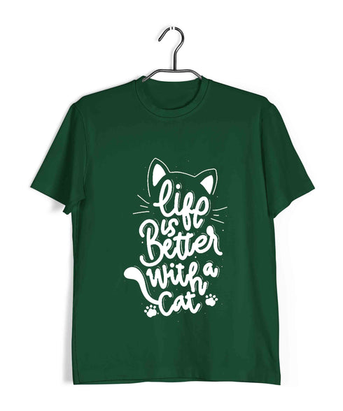 Pets Cute Kitten Cats Life is better with cats Custom Printed Graphic Design T-Shirt for Women