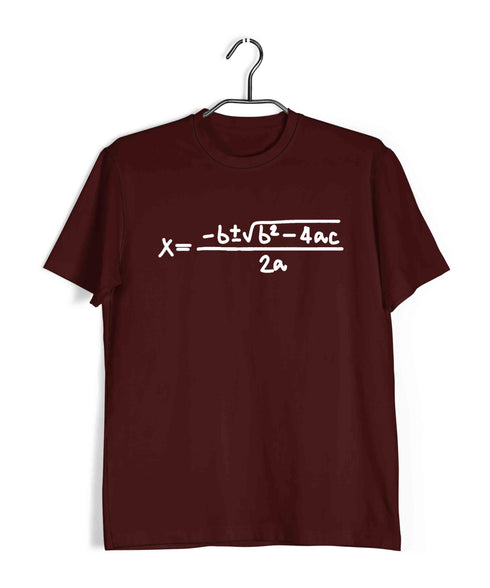 Mathematics Quadratic Formula Nerd Casual Graphic Printed T-Shirt for Men