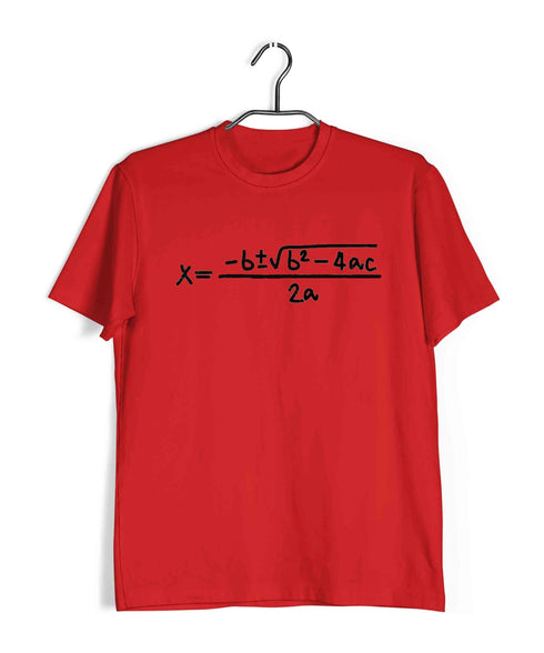 Mathematics Quadratic Formula Nerd Casual Graphic Printed T-Shirt for Men