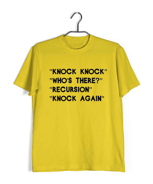Mathematics Coding Knock Knock - Who's There? - Recursion - Can you knock again? Nerd Wordplay Casual Graphic Printed T-Shirt for Men