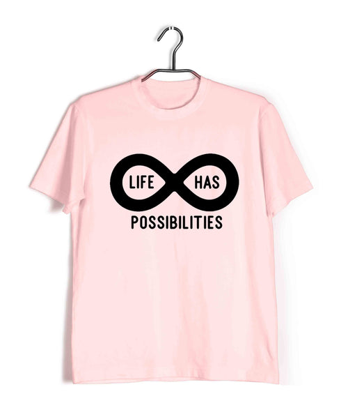Mathematics Life has infinite possibilities Nerd Casual Graphic Printed T-Shirt for Men