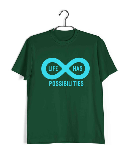 Mathematics Life has infinite possibilities Nerd Casual Graphic Printed T-Shirt for Men