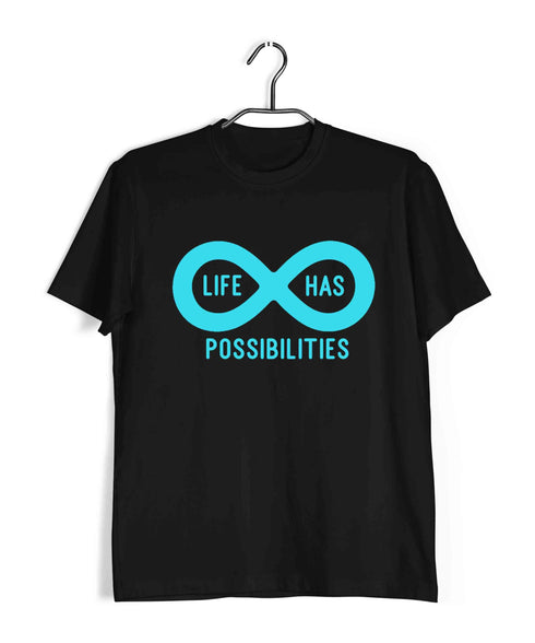 Mathematics Life has infinite possibilities Nerd Casual Graphic Printed T-Shirt for Men