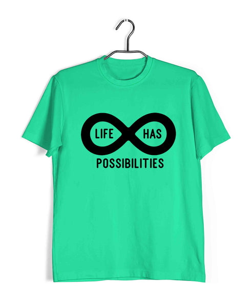 Mathematics Life has infinite possibilities Nerd Casual Graphic Printed T-Shirt for Men