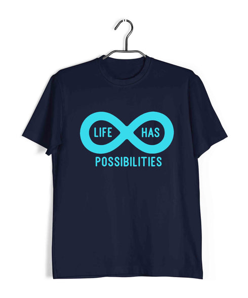 Mathematics Life has infinite possibilities Nerd Casual Graphic Printed T-Shirt for Men