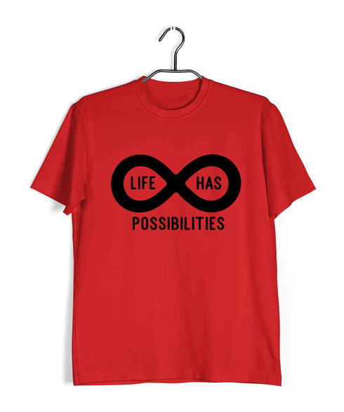 Mathematics Life has infinite possibilities Nerd Casual Graphic Printed T-Shirt for Men