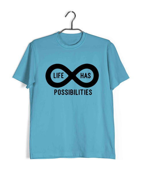 Mathematics Life has infinite possibilities Nerd Casual Graphic Printed T-Shirt for Men