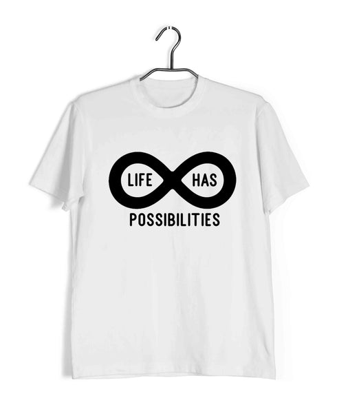 Mathematics Life has infinite possibilities Nerd Casual Graphic Printed T-Shirt for Men