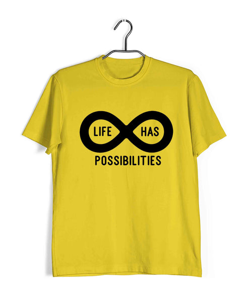 Mathematics Life has infinite possibilities Nerd Casual Graphic Printed T-Shirt for Men