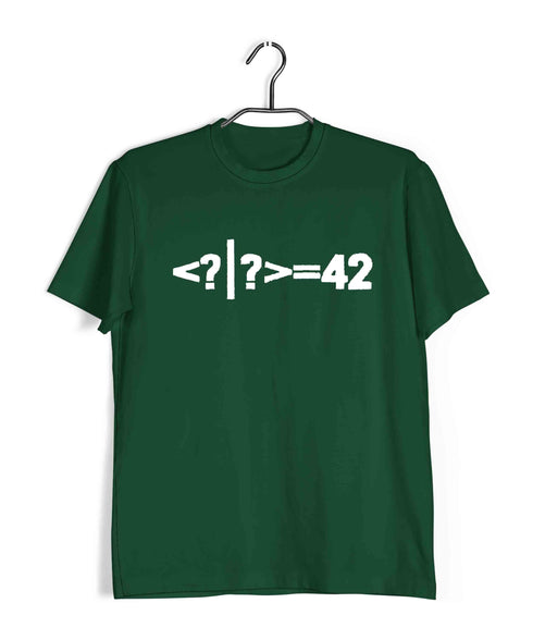Mathematics Physics 42 is the answer to everything Nerd Coding Casual Graphic Printed T-Shirt for Men