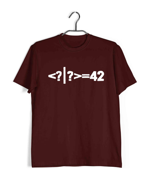 Mathematics Physics 42 is the answer to everything Nerd Coding Casual Graphic Printed T-Shirt for Men