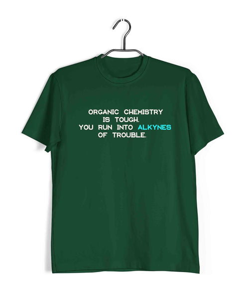 Chemistry Puns Organic Chemistry is Alkynes of Trouble Nerd Science Casual Graphic Printed T-Shirt for Men