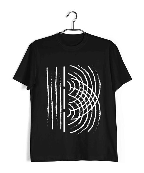 Nerd Science Physics Wave Diffraction Custom Printed Graphic Design T-Shirt for Men
