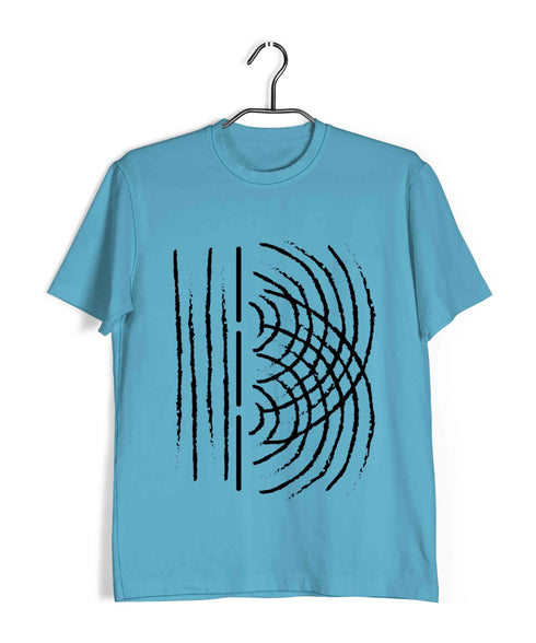 Nerd Science Physics Wave Diffraction Custom Printed Graphic Design T-Shirt for Men