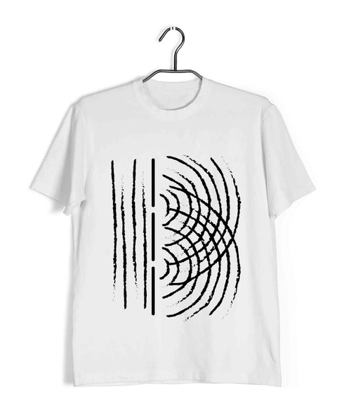 Nerd Science Physics Wave Diffraction Custom Printed Graphic Design T-Shirt for Men