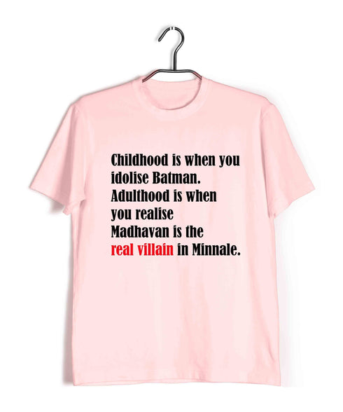 Movies Tamil Madhavan in Minnale Aaramkhor Specials Funny Casual Graphic Printed T-Shirt for Men