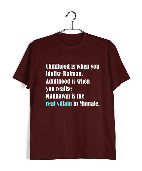 Movies Tamil Madhavan in Minnale Aaramkhor Specials Funny Casual Graphic Printed T-Shirt for Men