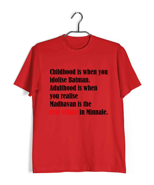 Movies Tamil Madhavan in Minnale Aaramkhor Specials Funny Casual Graphic Printed T-Shirt for Men
