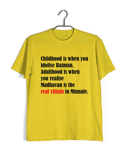 Movies Tamil Madhavan in Minnale Aaramkhor Specials Funny Casual Graphic Printed T-Shirt for Men