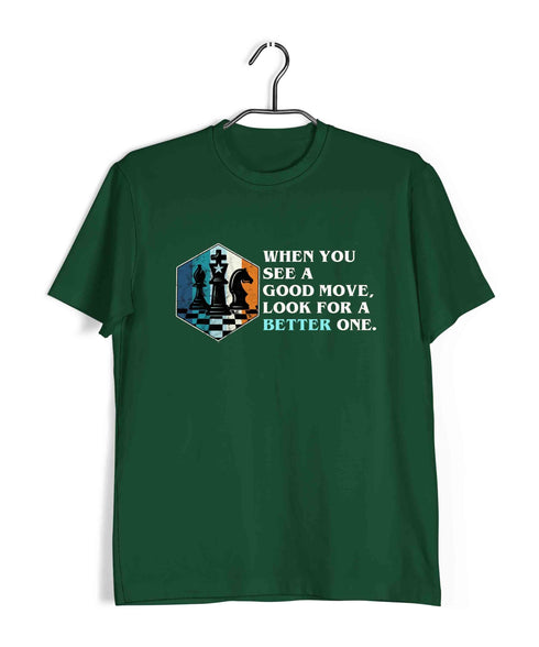 Chess Lasker When you see a good move, look for a better one Sports Casual Graphic Printed T-Shirt for Men