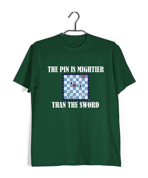 Chess The pin is mightier than the sword Sports Casual Graphic Printed T-Shirt for Men