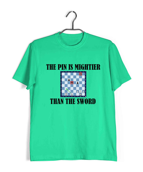 Chess The pin is mightier than the sword Sports Casual Graphic Printed T-Shirt for Men