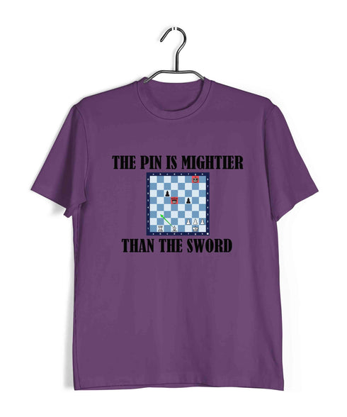 Chess The pin is mightier than the sword Sports Casual Graphic Printed T-Shirt for Men