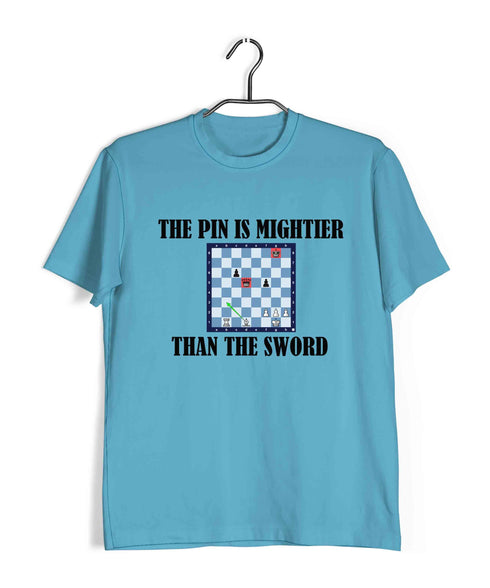 Chess The pin is mightier than the sword Sports Casual Graphic Printed T-Shirt for Men