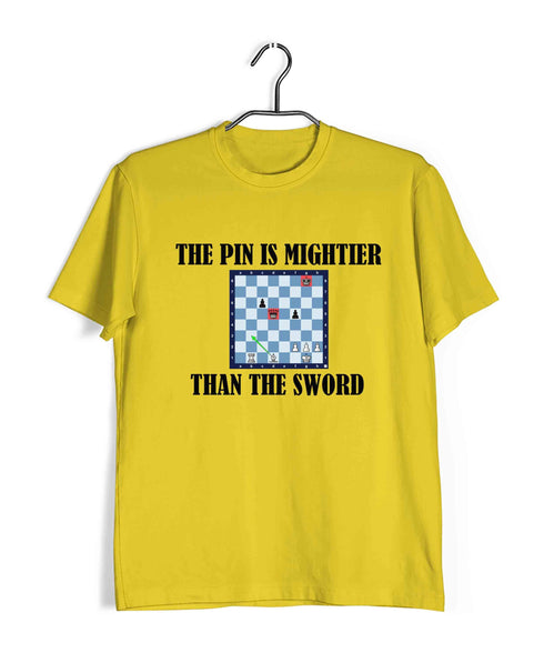Chess The pin is mightier than the sword Sports Casual Graphic Printed T-Shirt for Men