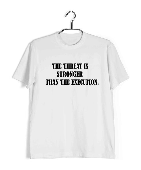 Chess Nimsowitsche The threat is stronger than the execution. Sports Casual Graphic Printed T-Shirt for Men