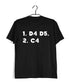 Chess 1 D4 D5. 2. C4 Sports Casual Graphic Printed T-Shirt for Men