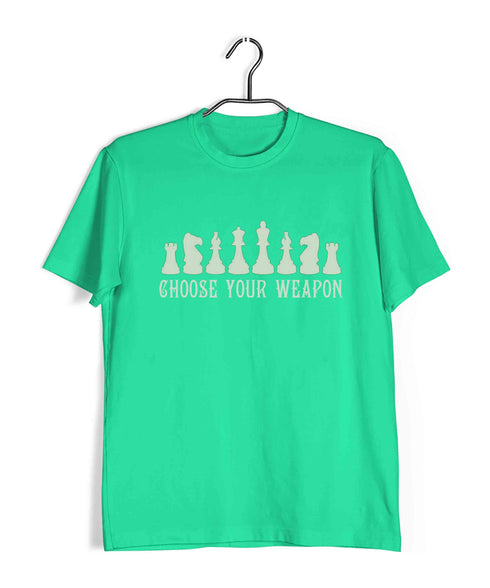Chess Choose Your Weapon Sports Casual Graphic Printed T-Shirt for Men
