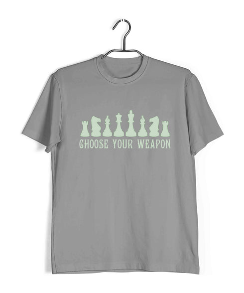 Chess Choose Your Weapon Sports Casual Graphic Printed T-Shirt for Men