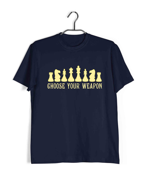 Chess Choose Your Weapon Sports Casual Graphic Printed T-Shirt for Men