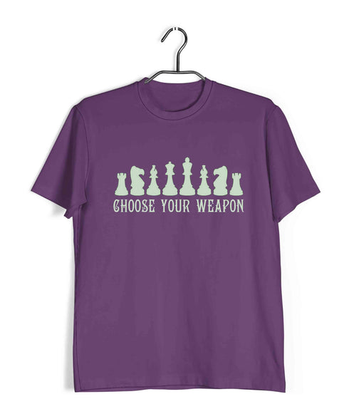 Chess Choose Your Weapon Sports Casual Graphic Printed T-Shirt for Men