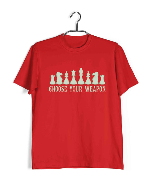 Chess Choose Your Weapon Sports Casual Graphic Printed T-Shirt for Men