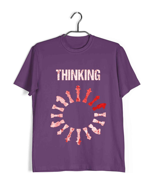 Chess Thoughts Loading Sports Casual Graphic Printed T-Shirt for Men