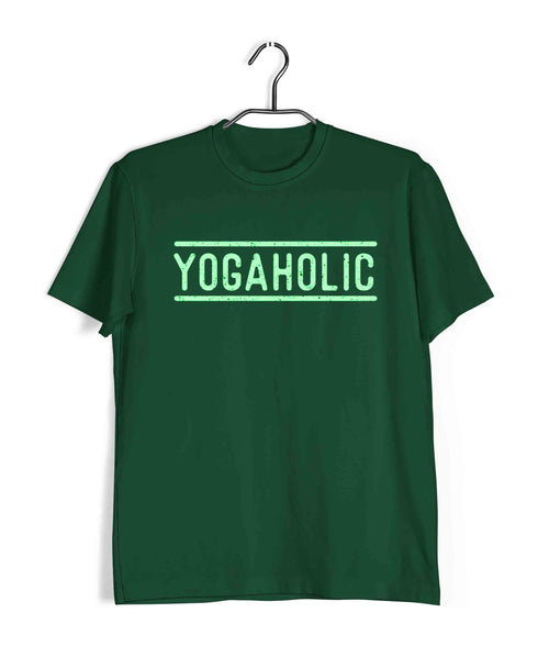 Yoga Yogaholic Sports Fitness Casual Graphic Printed T-Shirt for Men