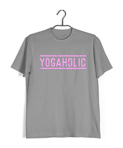 Yoga Yogaholic Sports Fitness Casual Graphic Printed T-Shirt for Men