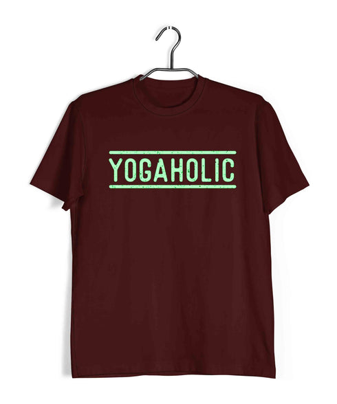 Yoga Yogaholic Sports Fitness Casual Graphic Printed T-Shirt for Men