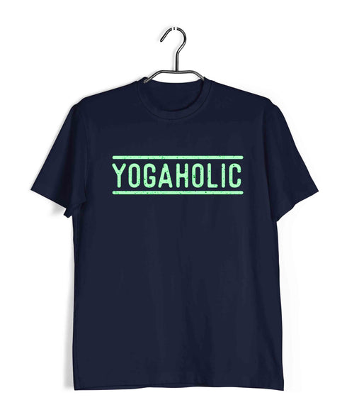 Yoga Yogaholic Sports Fitness Casual Graphic Printed T-Shirt for Men