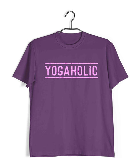 Yoga Yogaholic Sports Fitness Casual Graphic Printed T-Shirt for Men