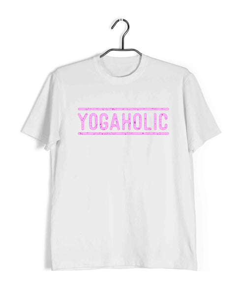 Yoga Yogaholic Sports Fitness Casual Graphic Printed T-Shirt for Men
