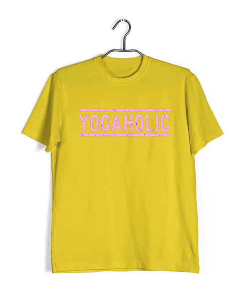 Yoga Yogaholic Sports Fitness Casual Graphic Printed T-Shirt for Men