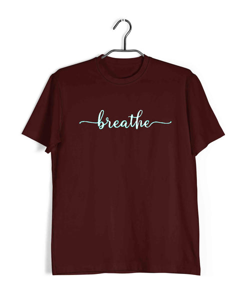 Yoga Breathe Sports Fitness Casual Graphic Printed T-Shirt for Men
