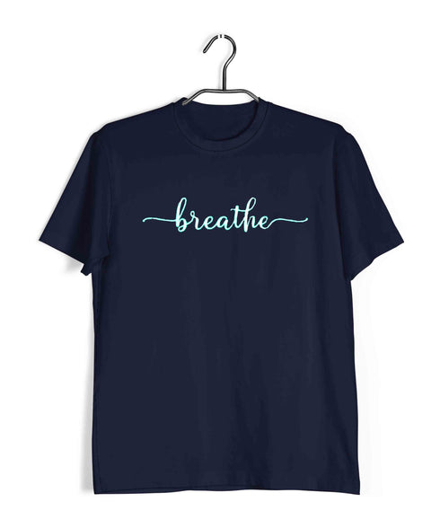 Yoga Breathe Sports Fitness Casual Graphic Printed T-Shirt for Men